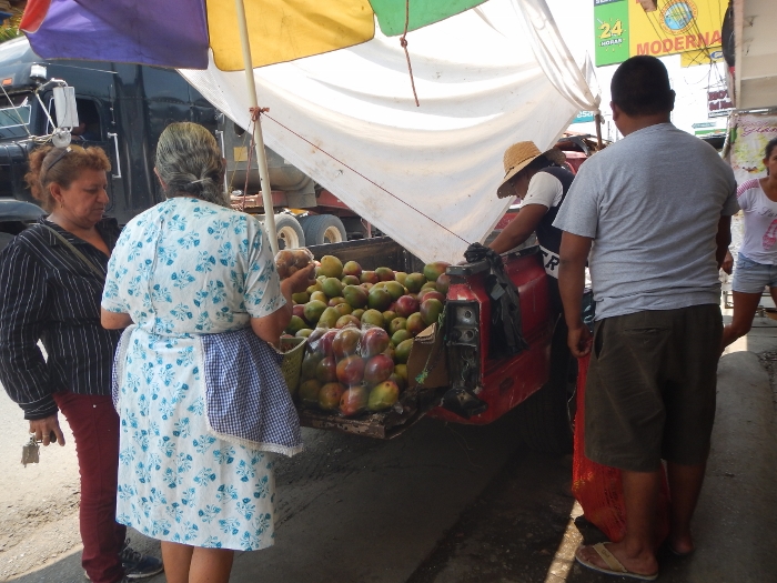 2017 Rio Dulce ladies sell mangroves on Main Street
