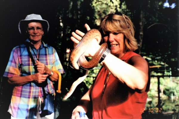 2002 St Vincent Bot Garden Christine plays with a Boa
Constrictor