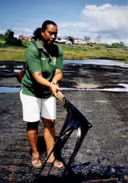 2002 Trinidad Pitch Lake Tar Flats showing the tar