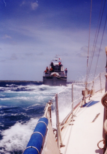 2001 Tundra being
        rescued and in tow by the Trinidad & Tobago Coast Guard