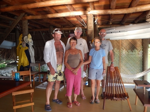 Visiting friend Tim and Sara at their
        new home that they built near Burnt Cay