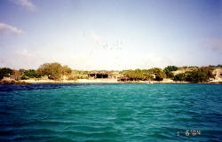 View of Fishing
        Village from the anchorage off Blanquilla Venezuela