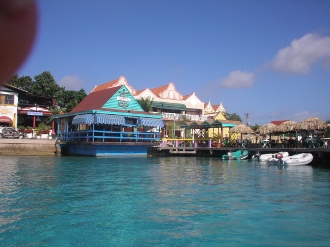 Dinghy Dock at
        Bonnaire in the Dutch Antilles