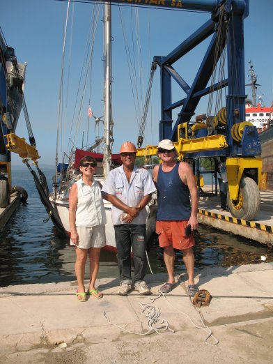 Kathy, Neilson and
        Brian as Tundra launches