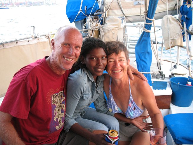 PJ Kathy and Friend
        anchored off Club Nautico