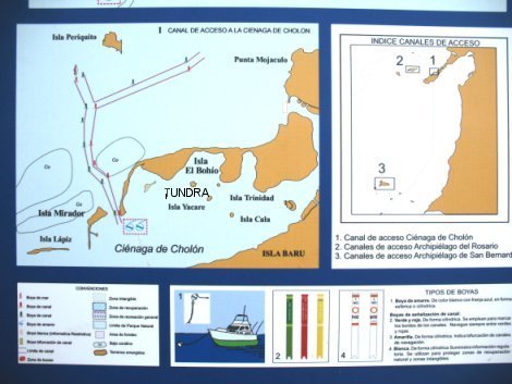 Chartlet showing
        Tundras position at Baru