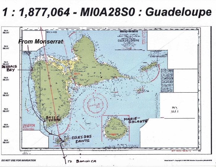 A chartlet showing Guadeloupe
and area
