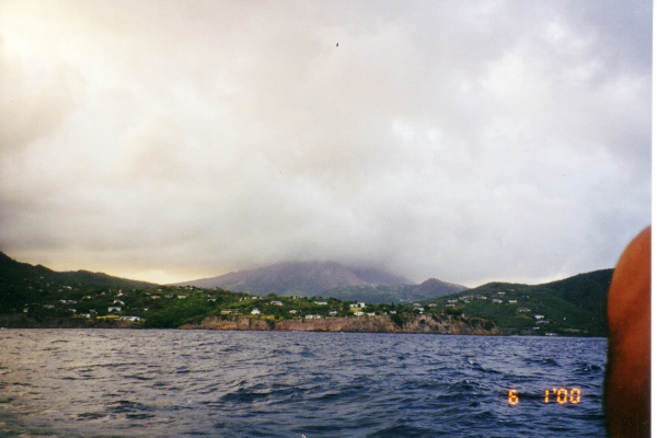 The west side of Monserrat as we
depart the safe harbour