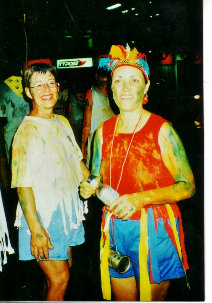 Lilly and Kathy enjoy themselves at J Overt that
          occurs the night before the Carnival in Trinidad