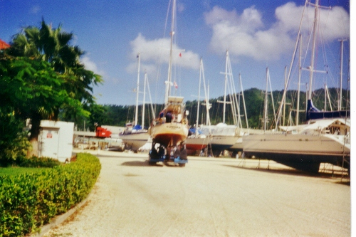 Tundra is trailered off to her resting place at Peakes in
Trinidad