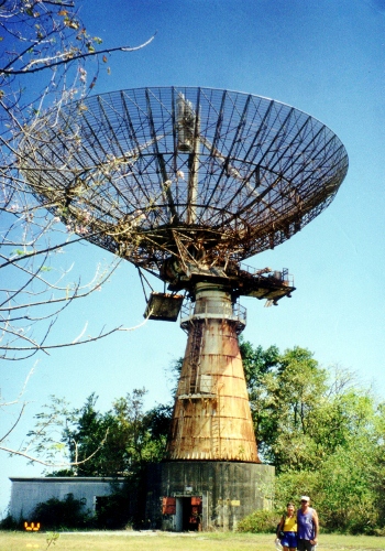 A left over Russian Spudnik tracking
          station still remains at the top