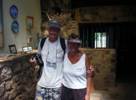 Pam and Steve crew on sailboat VIVA in Bequia 2005