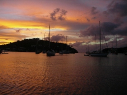 The
        sun sets over Prickly Bay at Grenada in the Grenadines