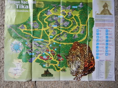 A map of the Tikal Mayan Ruins in
        a Guatemala National Park