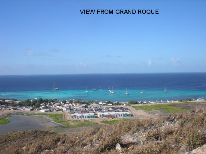 Ocean view as seen from the top of the hill on Gran
        Roque looking south