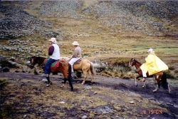 Horse back riding
        in the Andes in Venezuela