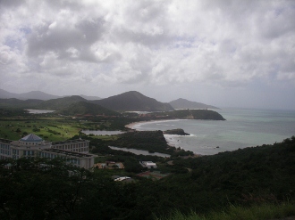 A view of the north shore of Margarita seen
        as we tour the Island