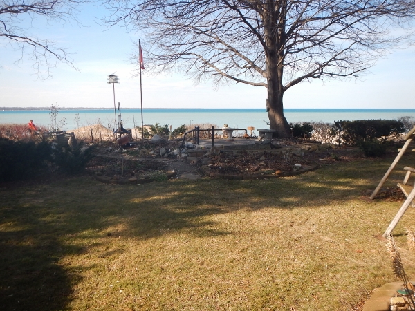 2018 Feb 27 a view of our front lawn with the grass
        showing