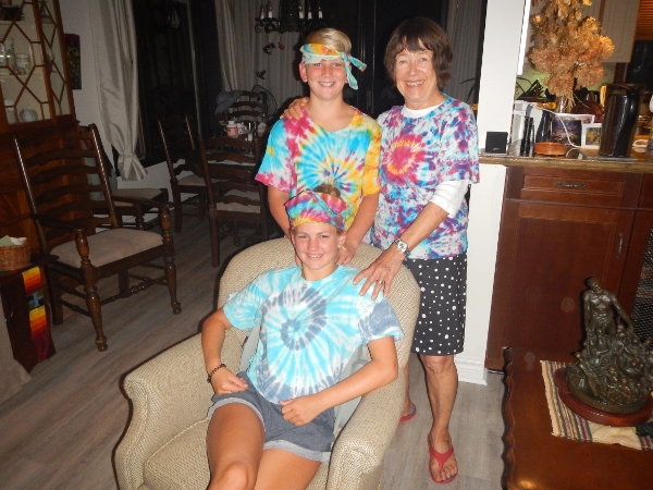 2019 Kathy Madi barrett show off their art work shirts
            etc.