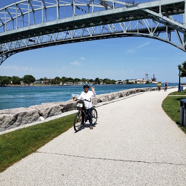 2020 A nice day for a bike ride with Kathy under the
        bridge