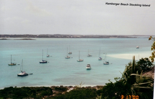 A view of Hamburger Beach one of our favourites off
          Stocking Island