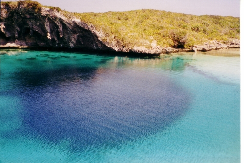 The
          Blue Hole found on Long Island in the Bahamas
