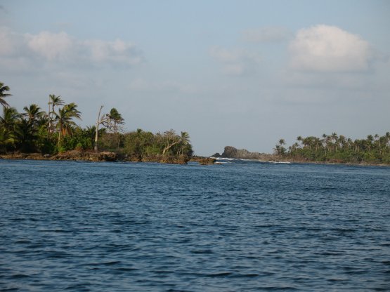 Islands that guard
        the entrance and anchorage at Carrete