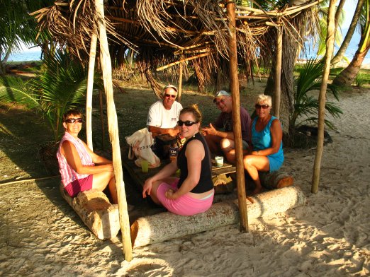 Congregating on
        shore for cocktail hour