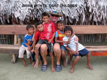Brian enjoys the children of El Tigre before the
        ceremony