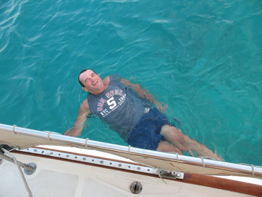 Brian enjoys the clear water of the San Blas
