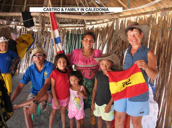 Castro and family
        in his home