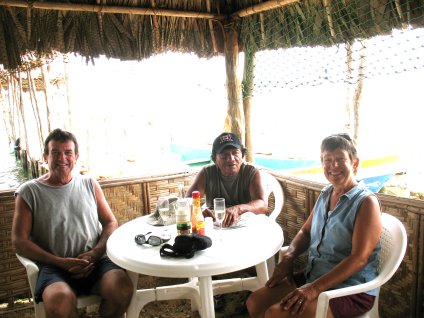 Frederico joins us
        for lunch in the local restaurant in Nargana